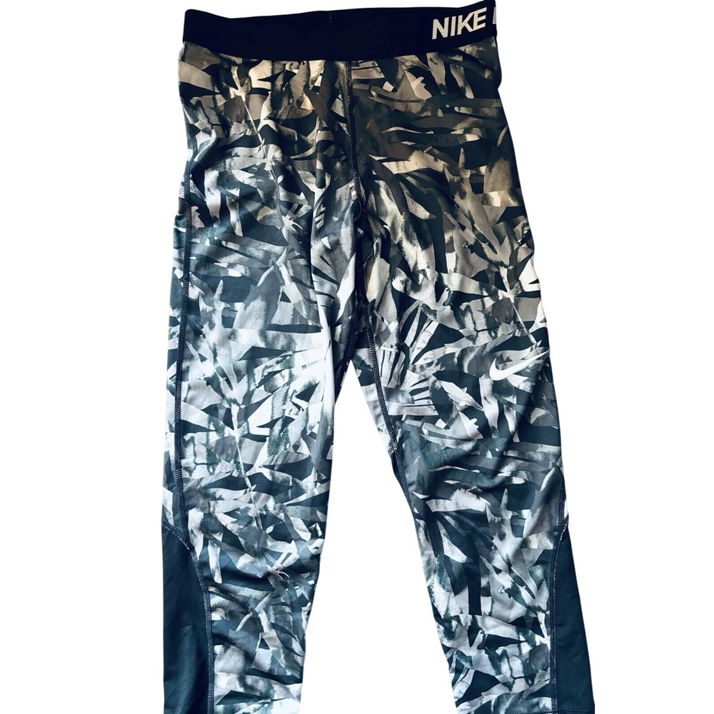 NIKE PRO Women's Size Med ‎ Capri Dri-Fit Run Mid-Rise Leggings w/Mesh